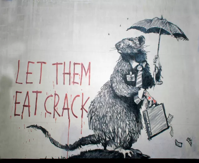 Banksy Let them Eat Crack Rat Street art on canvas 8 x 10 inch Print graffiti