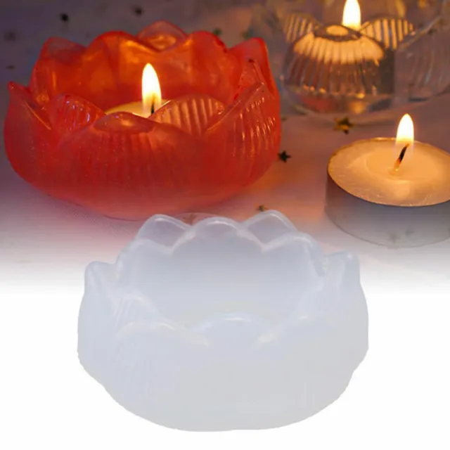 Silikon Lotus Tee Licht Kerze Halter Form Harz Epoxy Form Gießen Handwerk DIY