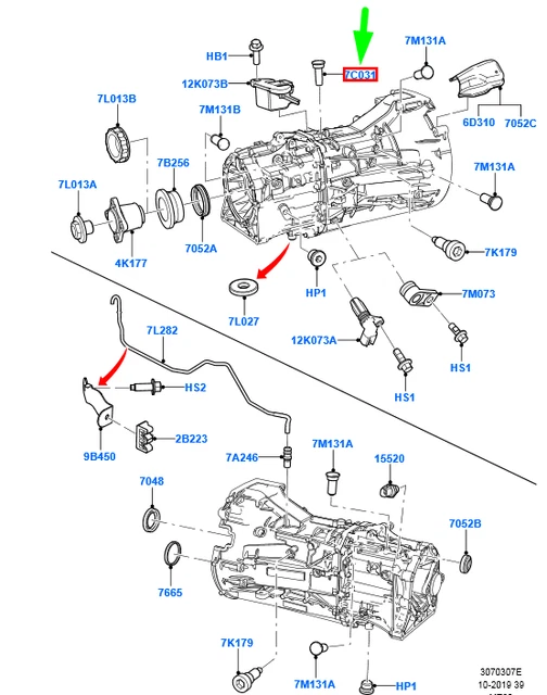 NEW FORD RANGER T6 Transmission Pin Br3R7C031Ca 1741090 Original 26.