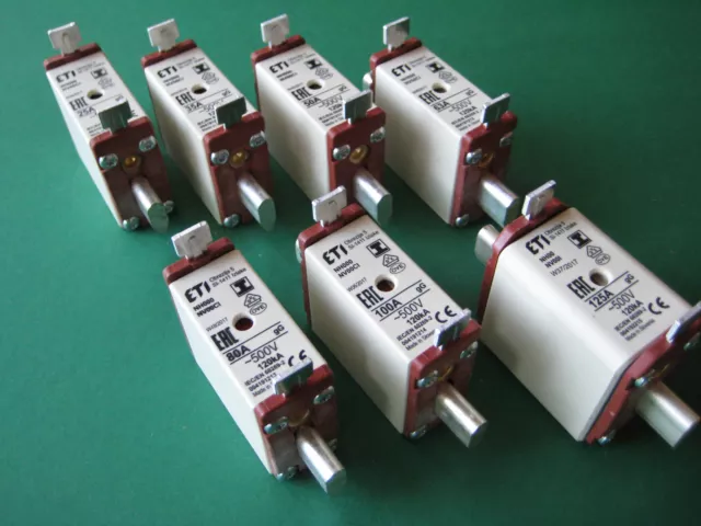 NH SICHERUNG SICHERUNGSEINSATZ NH00 25A 35A 50A 63A 80A 100A125A  Messersicherung EUR 2,55 - PicClick DE