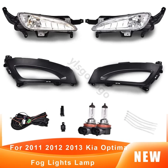 For 2011 2012 2013 Kia Optima Fog Light Lamp Assembly DRL Cover Bezel Cable 5pc