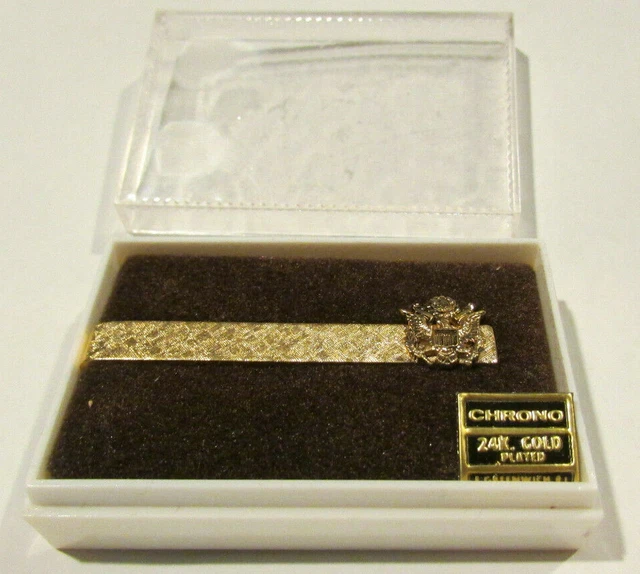 U.S. Army Chrono tie clip vintage genuine 1940's-50's original (24k gold plated)