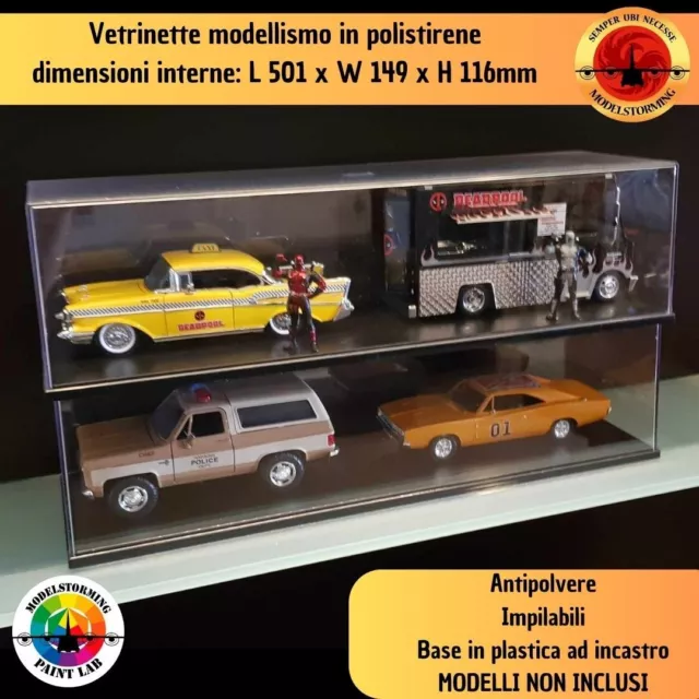 Vetrinetta modellismo display case - vetrina polistirene trasparente