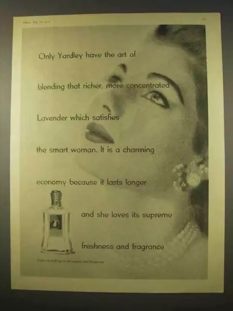 1954 Yardley Lavender Perfume Ad - Art of Blending