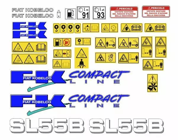 Fiat Kobelco SL55B - Bh Stickers Adhésif Kit Complet