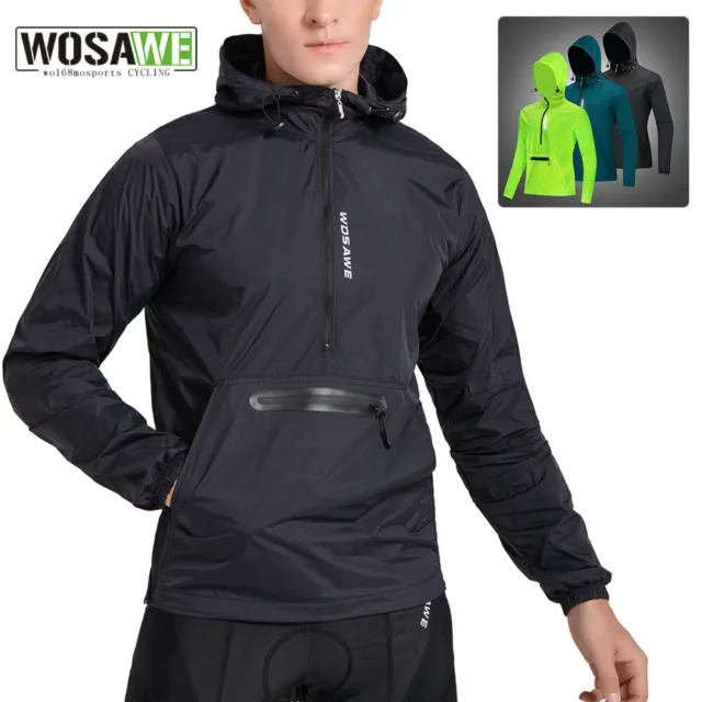 Mens Cycling Jacket MTB Bike Full Zip Windproof Waterproof Jersey Sportswear Top