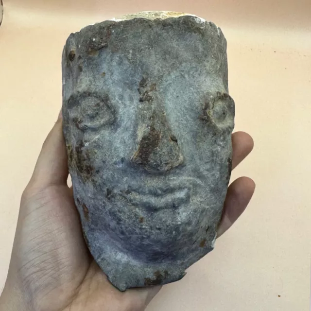 Ancient Roman Bronze Face With Terra Cotta Filling 1-2nd century AD