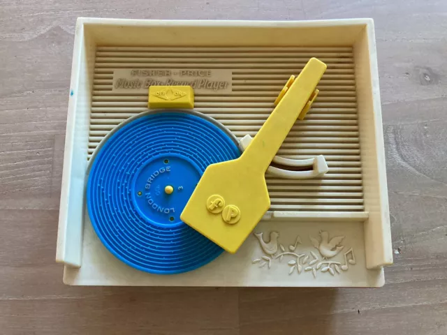 Vintage Fisher Price Music Box Record Player With 5 Records - 1971 Made In USA