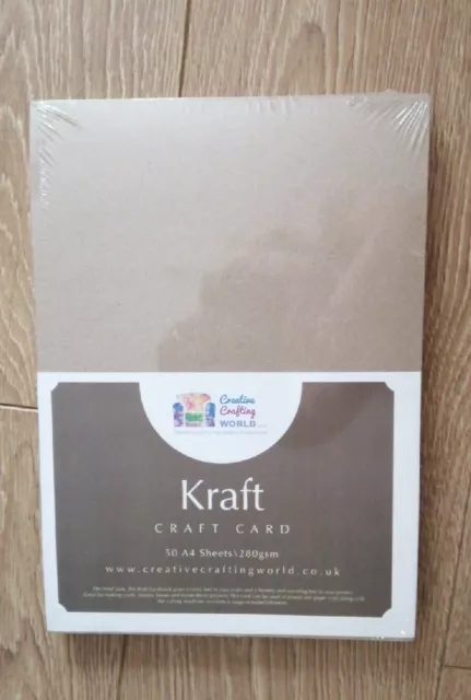 Creative Crafting World. A4 KRAFT Craft Card. 280gsm Pk 50 Sheets. Card Making