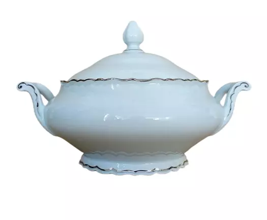 Limoges Jammet Seignolles - Soupière blanche en porcelaine fine