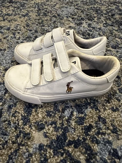 Polo Ralph Lauren Little/Big Boy's Geoff-II Sneakers White/Navy Shoes