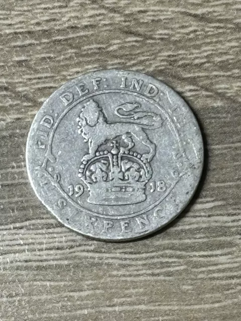 George V, Sixpence, 1918, 0.925 Silver