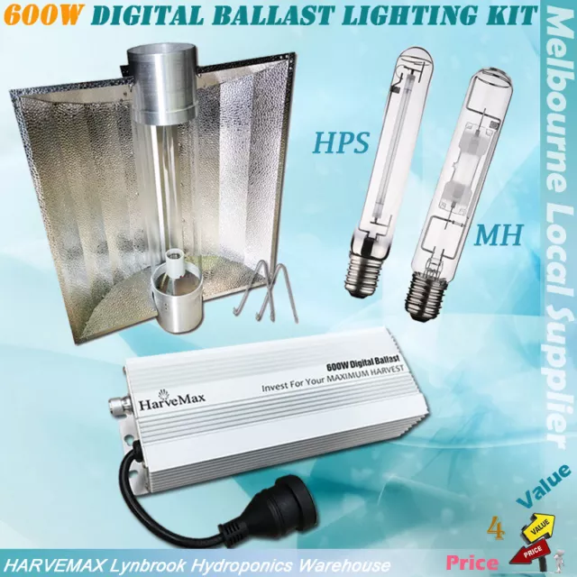 Hydroponics 600W HPS Lamp MH Grow Light Digital Ballast Cool Tube Lighting Kit