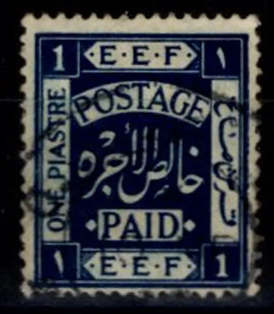 Palestine 1918 SG1 Indigo CV £110 Used Lot 753