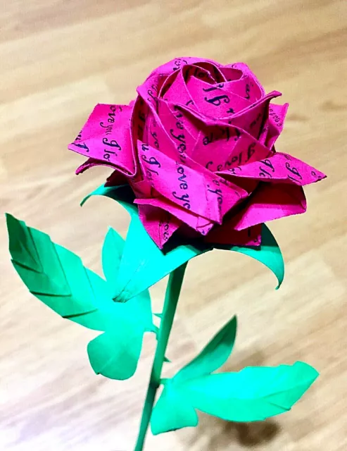 Origami Pentagon Rose Papier Blume Valentinstag Hochzeitstag Strauß Geschenk 3