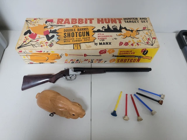 Marx Rabbit Hunt COMPLETE RARE VINTAGE 1950'S Marx Rabbit Hunt Target Set Shooting Game ...
