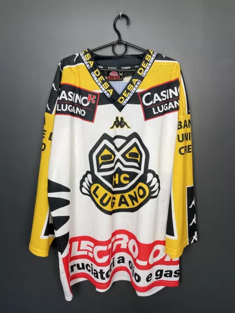 Hc Lugano Ice Hockey Shirt Vintage Jersey Kappa Size Xl Adult