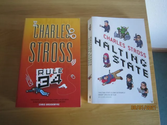 Charles Stross -  Rule 34 & Halting State 2 x books