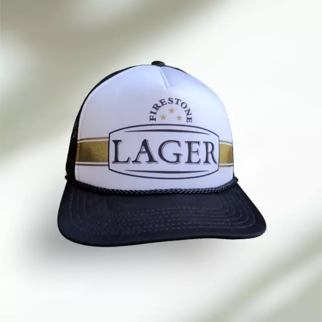 Firestone Walker Brewing Company Lager Hat Cap Snap Back White Trucker Rope