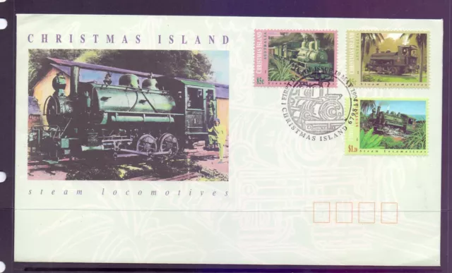 Christmas Island  1994  FDC, Steam Locomotives.