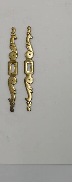 Lot De 8 Anciennes Entrées De Clé / Plaques De Serrure En Laiton Art Déco - Antiquité