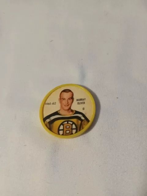 1961/62 Salada Foods Plastic Nhl Hockey Coin #8 Murray Oliver Sharp+ Shirriff