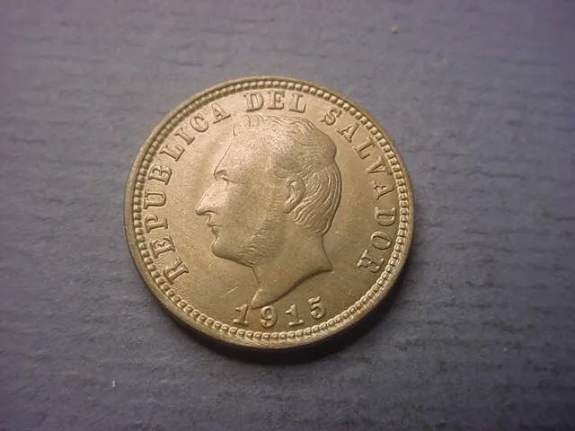 El Salvador 3 Centavos 1915 Philadelphia Mint AU-UNC #75326