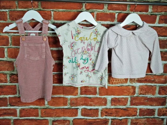 Girls Bundle 18-24 Months Next Jojo Maman Pinafore T-Shirt Corduroy Flower 92Cm