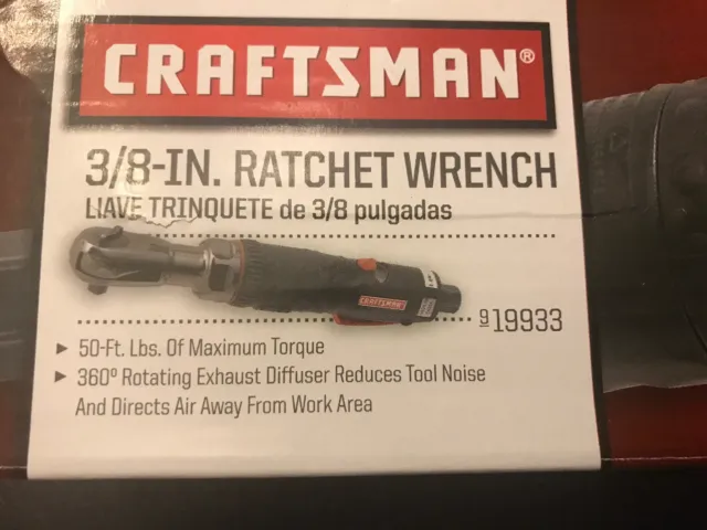 Craftsman 3/8 Drive Heavy Duty Air Ratchet Wrench w Adapter &  50’ Air Hose! 3