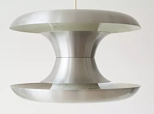 Lustre Suspension Lampe Scandinave 1960 Acier Brosse 60S Vintage Annees 60'S