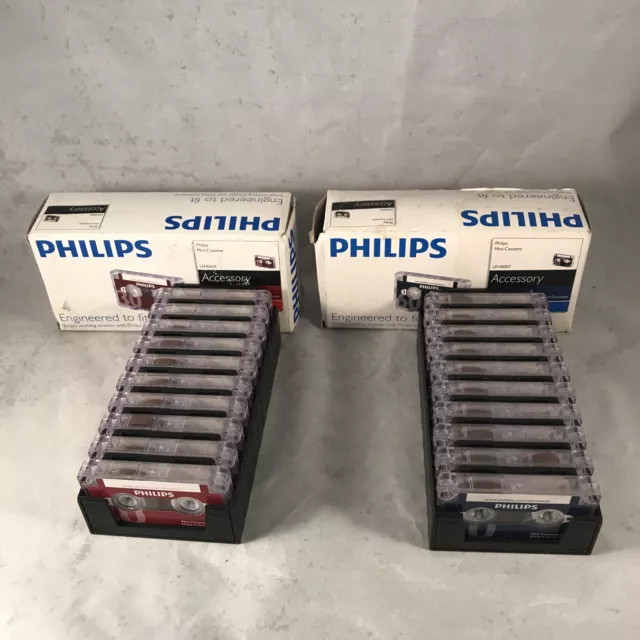 Philips Mini Kassetten für Diktieren LFH0005 & LH0007 Packung mit je 10 Kassetten