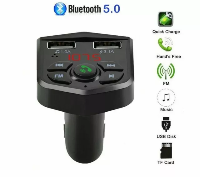 Transmetteur FM modulateur Aux Bluetooth 5.0 mains libres voiture Audio lecteur