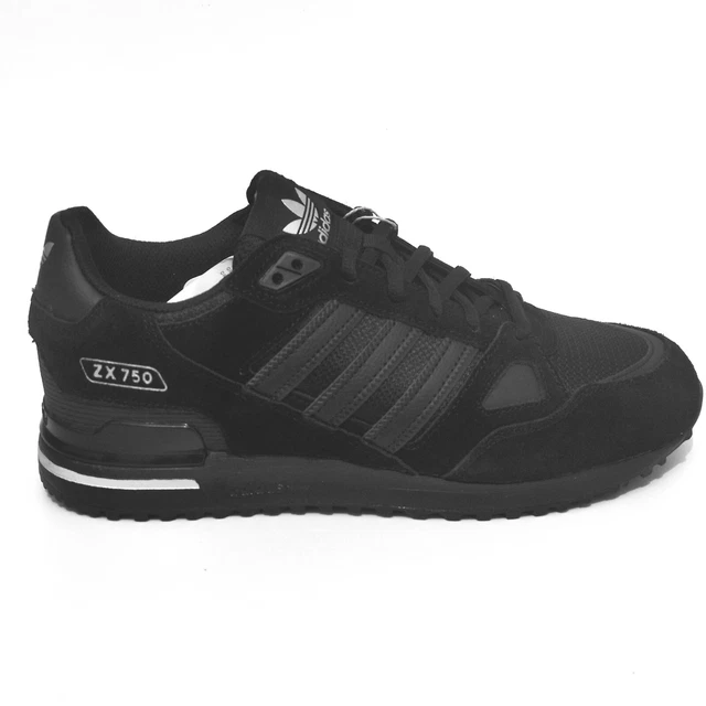 Adidas ZX 750 Herrenschuhe Turnschuhe UK Größe 7 bis 12 GW5531 Originale schwarz silber