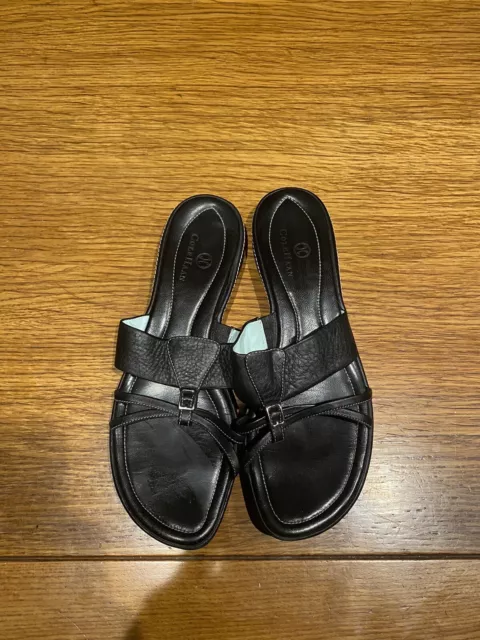 cole haan Women’s Black Leather Sandals Size 10