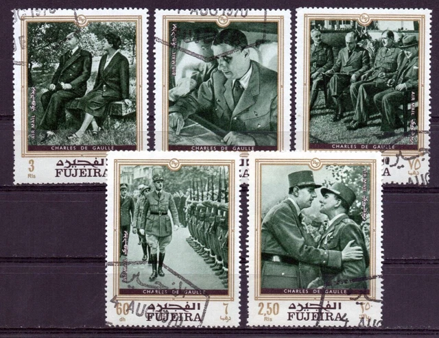 Fujeira complete series year 1965 used Charles De Gaulle