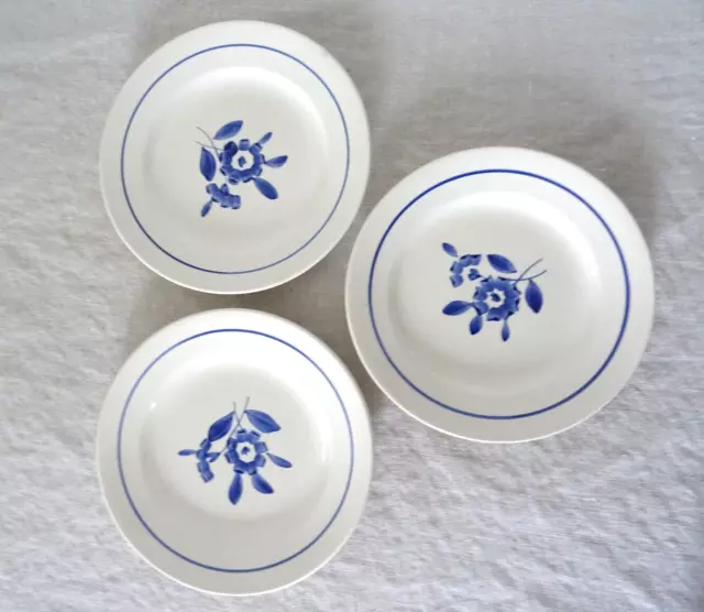 3 assiettes  creuses faience ancienne fleur bleue 23423 Claire sarreguemines