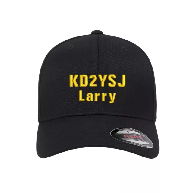 Personalized Ham Radio Call Sign and Name Embroidered Flexfit Hat