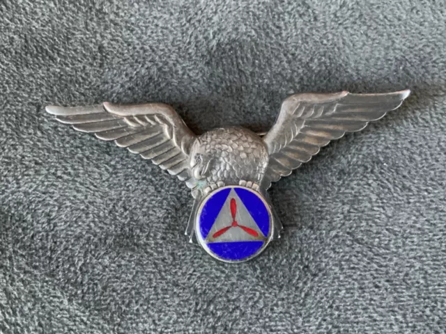 Army Air Force Civil Air Patrol Pilot Wings Robbins Attleboro Sterling Pin Back