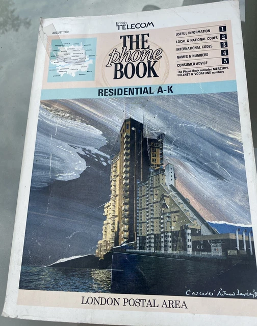 VINTAGE LONDON POSTAL Area 1990Telephone Directory Tv / Film Prop Good