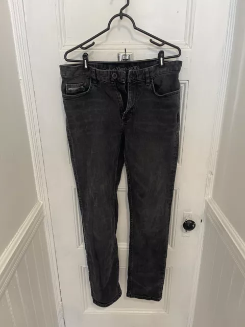 Mens Calvin Klein Slim Fit Black Jeans 32/34 Slim Straight