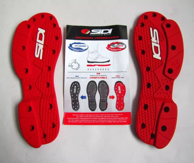 Sidi Semelles de Rechange Rouge Blanc Supermoto SRS Crossfire 45 - 46