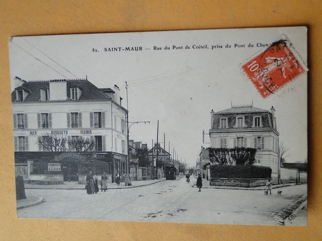 ST MAUR des FOSSES -- Lot 2 Cpa ANIMEES - Croix Souris et rue du Pont de Créteil 2