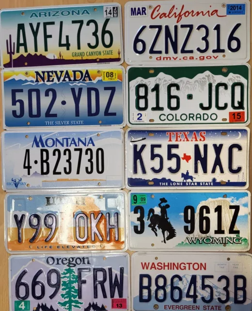 7 x USA Original Auto Nummernschild KFZ Kennzeichen  License Plate Sammlung