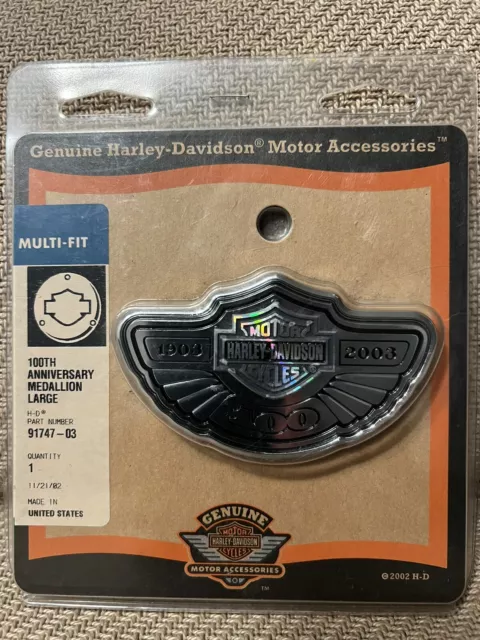 Brand New! Harley Davidson 100th ANNIVERSARY Large FENDER MEDALLION EMBLEM