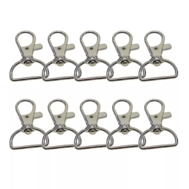 10x Alloy Swivel Lobster Clasps D-ring 20mm Hook Keychains Silver 39*24mm