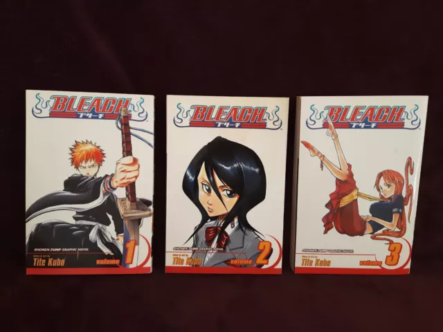 3 Bleach Manga Book Bundle Vol 1, 2 & 3 - Tite Kubo - Shonen Jump Graphic Novel