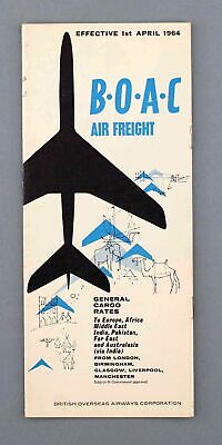 Boac Air Freight Brochure 1964 Vintage Airline Brochure B.o.a.c. Cargo Route Map