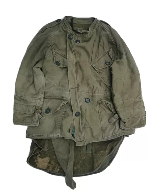 Original Vintage 1950er Jahre britische Armee kaltes Wetter oliv mittlere Parka Jacke Größe 3