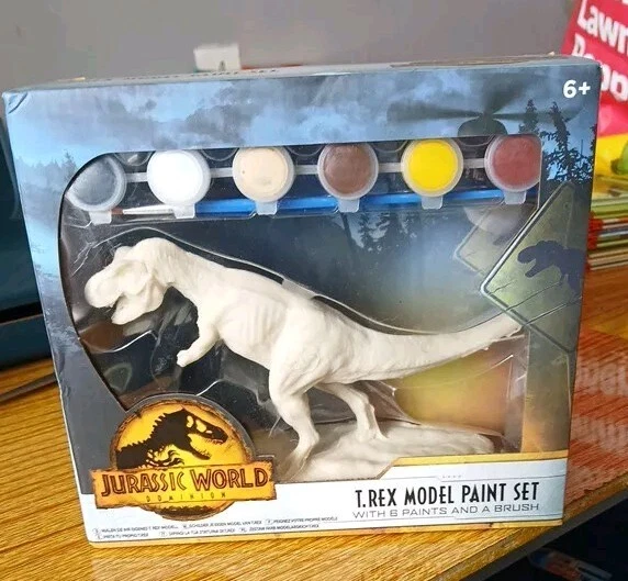 JURASSIC WORLD DOMINION T.Rex Model Paint Set. With 6 Paints And A ...