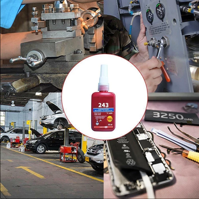 50ml Liquid Medium Strength 243 Threadlocking Adhesives Thread DIY For M8 T4L5